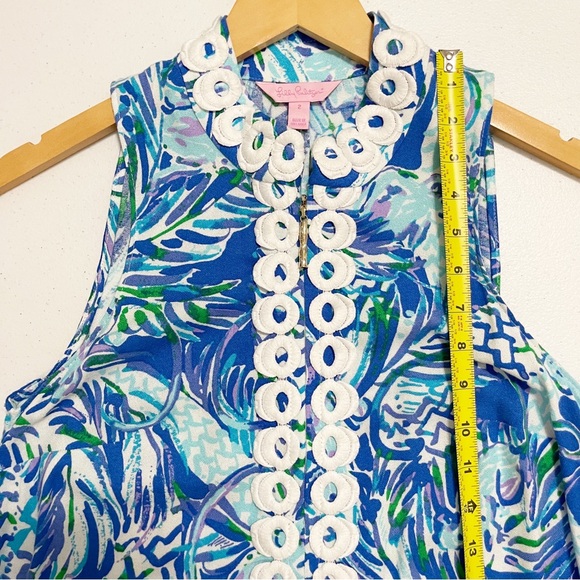 Lilly Pulitzer Jane Shift Dress Blue Resort Canopy Chaos Size 2 - Picture 9 of 13